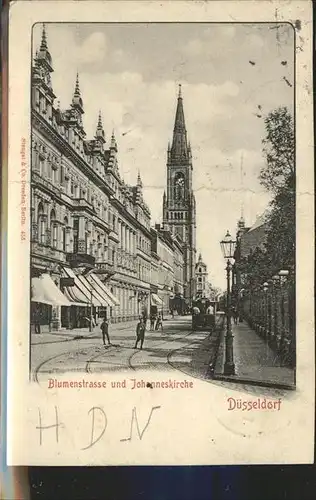 Duesseldorf Blumenstrasse und Johanneskirche Kat. Duesseldorf