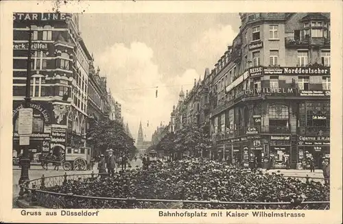 Duesseldorf Bahnhofsplatz mit Kaiser Wilhelm Strasse Kat. Duesseldorf
