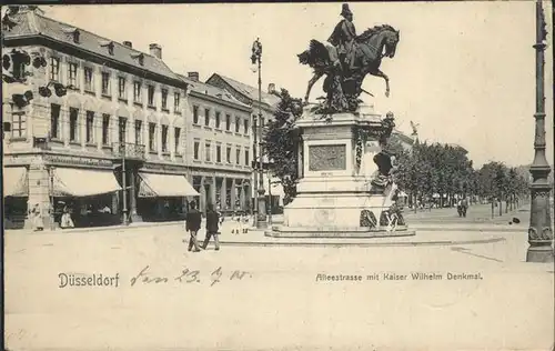 Duesseldorf Alleestrasse mit Kaiser Wilhelm Denkmal Kat. Duesseldorf