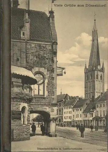 Duesseldorf Duesselschloesschen und Lambertuskirche Feldpost Kat. Duesseldorf