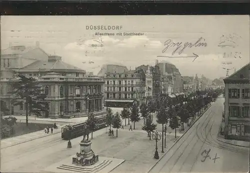 Duesseldorf Alleestrasse mit Stadttheater Kat. Duesseldorf