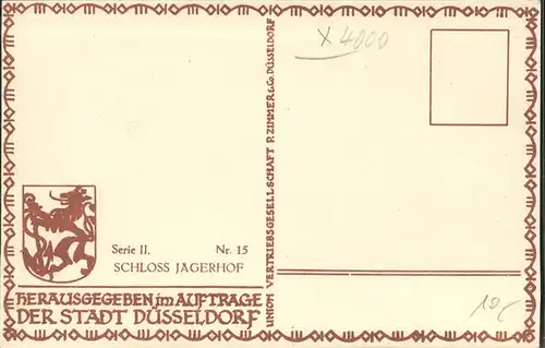 Duesseldorf Schloss Jaegerhof Kat. Duesseldorf