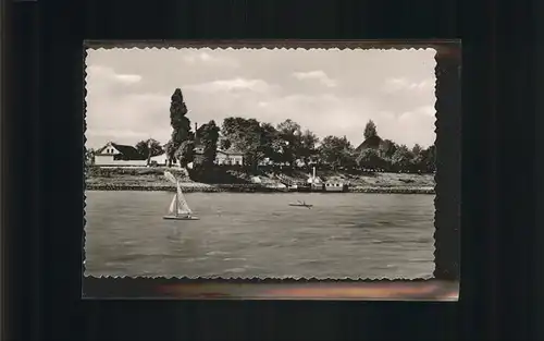 Duesseldorf Gartenrestaurant Moenchenwerth Segelboot Kat. Duesseldorf