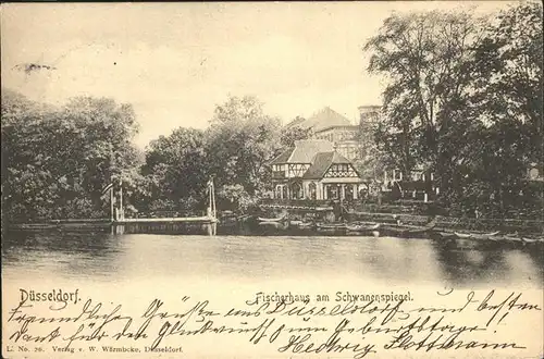 Duesseldorf Fischerhaus am Schwanenspiegel Kat. Duesseldorf