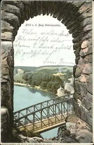 Halle Saale Blick von der Burg Giebichenstein Kat. Halle