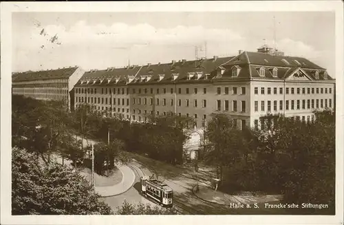 Halle Saale Francke sche Stiftungen Strassenbahn Kat. Halle