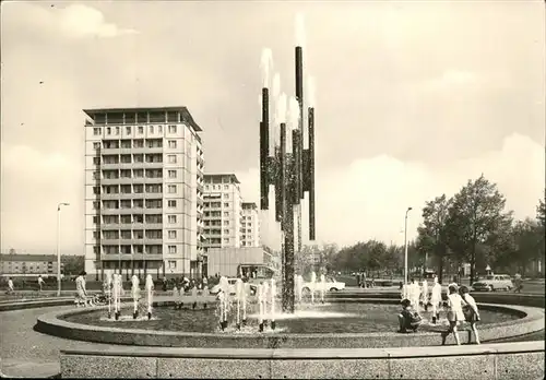 Halle Saale Chemiebrunnen Hochhaeuser Leninallee Kat. Halle