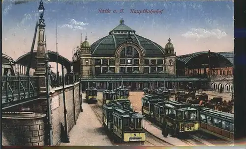 Halle Saale Hauptbahnhof Strassenbahn Kat. Halle