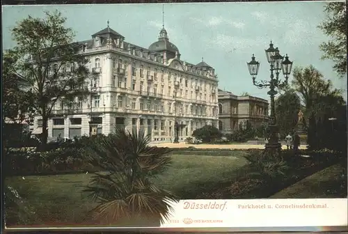 Duesseldorf Parkhotel und Corneliusdenkmal Kat. Duesseldorf