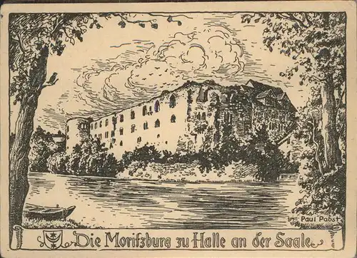 Halle Saale Moritzburg Kuenstlerkarte Paul Pabst Kat. Halle