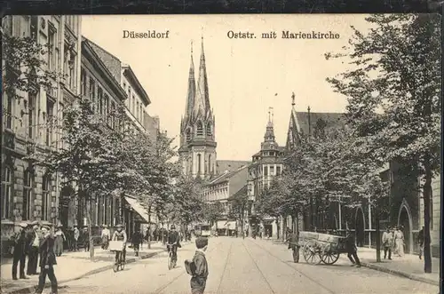 Duesseldorf Oststrasse mit Marienkirche Kat. Duesseldorf