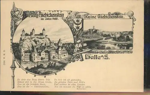 Halle Saale Burg und Ruine Giebichstein 1400 Kat. Halle