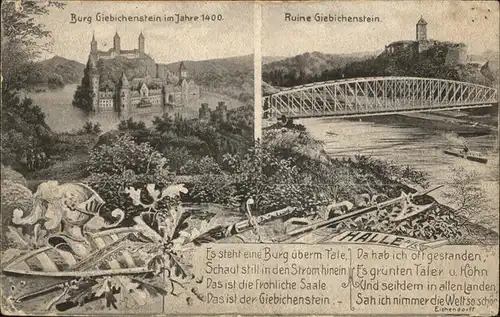 Halle Saale Burg Giebichenstein und Ruine Kat. Halle
