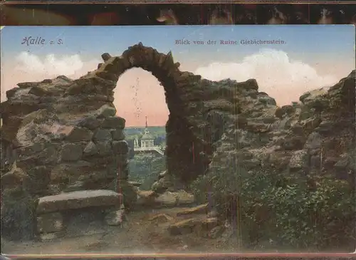 Halle Saale Blick von der Burgruine Kat. Halle