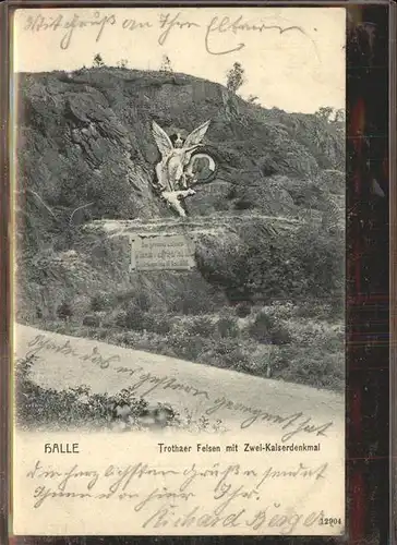 Halle Saale Trothaer Felsen Zwei Kaiserdenkmal Kat. Halle