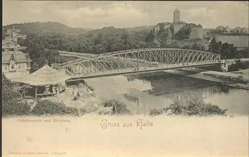 Halle Saale Burgruine Giebichenstein Saale Bruecke Kat. Halle