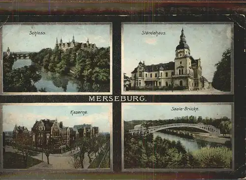 Merseburg Schloss Staendehaus Saale Bruecke Kaserne Kat. Merseburg