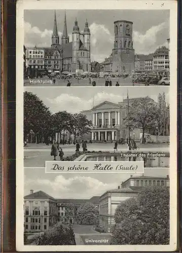 Halle Saale Marktplatz Theater des Friedens Universitaet Kat. Halle