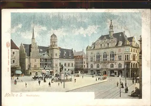 Halle Saale Marktplatz Pferdekutschen Kat. Halle