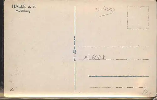 Halle Saale Moritzburg bei Nacht Kuenstlerkarte Kat. Halle