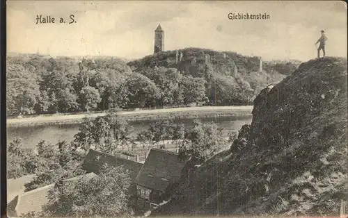 Halle Saale Burg Giebichenstein Saale Wanderer Kat. Halle