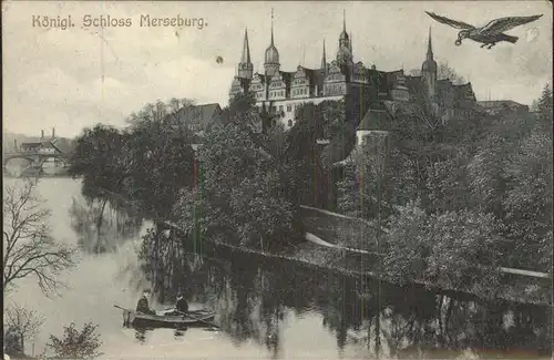 Merseburg Koenigliches Schloss Saale Ruderboot Kat. Merseburg