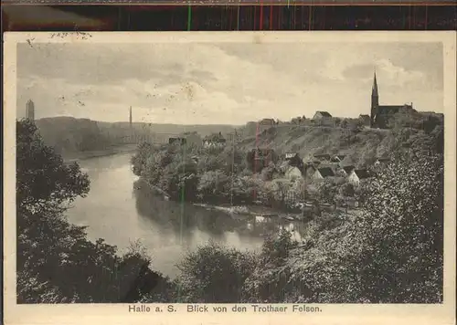 Halle Saale Blick von Trothaer Felsen Kat. Halle