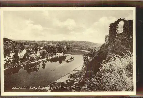 Halle Saale Burg Giebichenstein Saale Schiff Kat. Halle