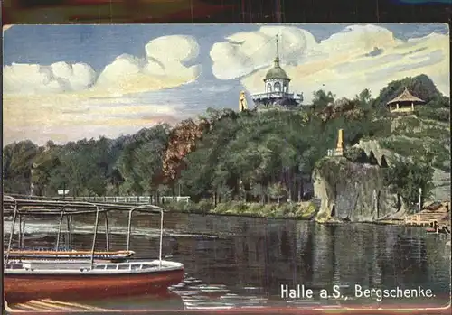 Halle Saale Bergschenke Kuenstlerkarte Kat. Halle