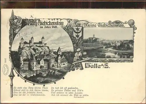 Halle Saale Burg Giebichenstein um 1400 Saale Bruecke Kat. Halle