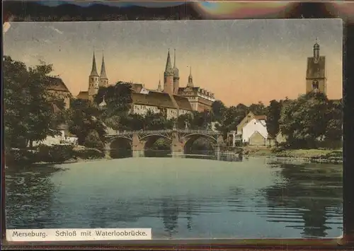 Merseburg Saale Schloss Waterloobruecke Kirche Kat. Merseburg