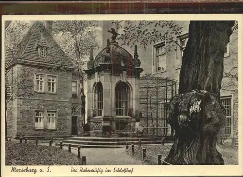 Merseburg Saale Rabenkaefig im Schlosshof Kat. Merseburg