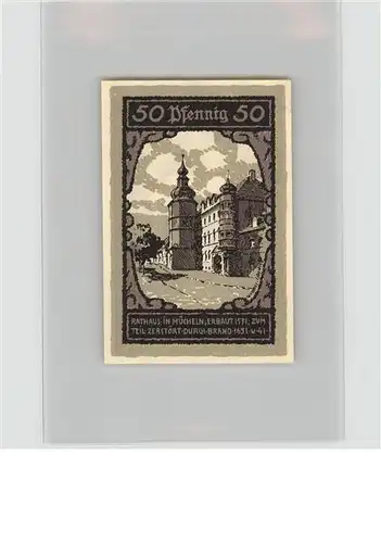 Muecheln Gutschein 50 Pfennig Rathaus Kat. Muecheln