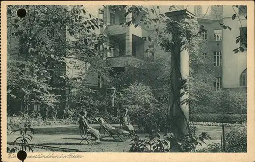 Pankow Lazarus Kranken  und Diakonissenhaus Sonnenstuendchen im Freien Kat. Berlin