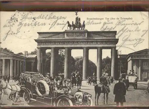 Berlin Brandenburger Tor Arc de Triomphe Kronprinz Reiter Kat. Berlin