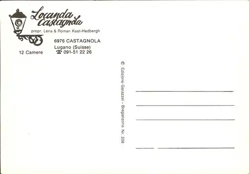 Castagnola-Cassarate Hotel Gasthaus Locanda / Castagnola /Bz. Lugano City