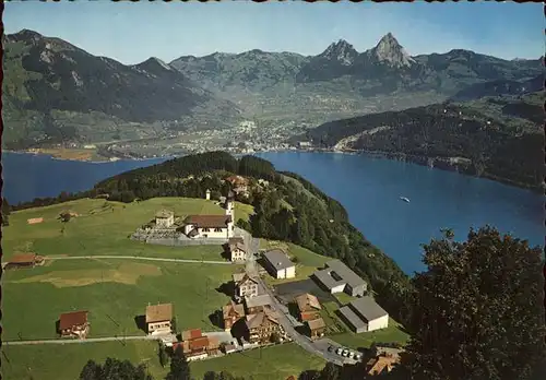 Seelisberg UR Panorama mit Mythen Vierwaldstaettersee / Seelisberg /Bz. Uri