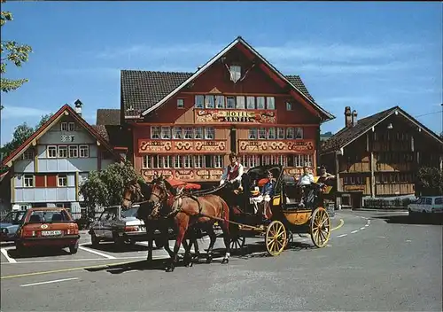 Appenzell IR Postkutschenromantik Pferd Hotel Saentis Kat. Appenzell