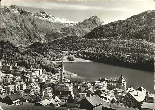 St Moritz GR Panorama mit Seeblick Kat. St Moritz