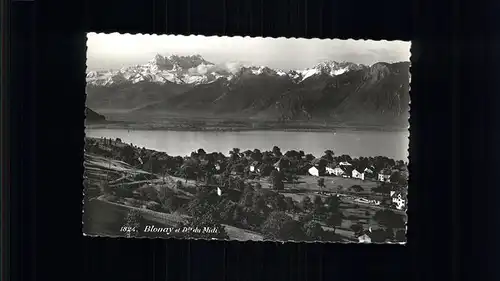 Blonay Vue panoramique Lac Leman et les Dents du Midi Kat. Blonay