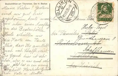 Beatenberg Beatushoehlen Tropfsteinhoehle am Thunersee Der heilige Beatus Kat. Beatenberg