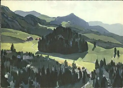 Schwarzenberg LU Im Eigental Serie Schweizer Wanderkalender 1942 Kuenstlerkarte Kat. Schwarzenberg LU