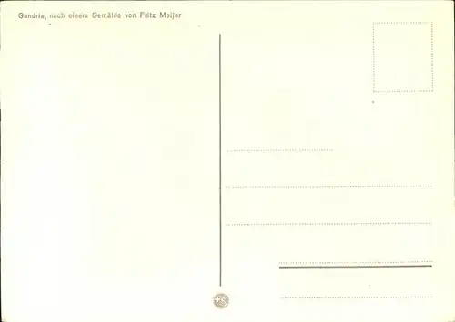Gandria Lago di Lugano Kuenstlerkarte nach einem Gemaelde von Fritz Meijer Kat. Gandria