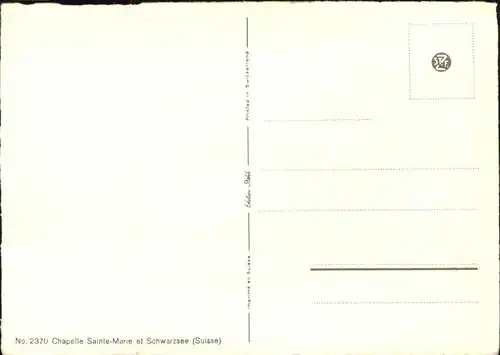Schwarzsee Sense Chapelle Sainte Marie Lac Noir Kuenstlerkarte Kat. Schwarzsee