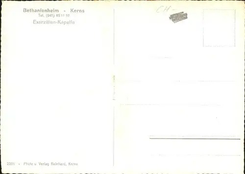 Kerns Bethanienheim Exerzitien Kapelle Inneres Kat. Kerns