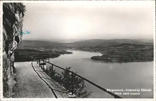 Buergenstock Felsenweg Kaenzeli Kat. Buergenstock