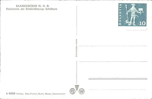 Saanenmoeser Saanen Ferienheim Schuelerfuersorge SO Kat. Saanenmoeser