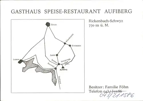 Rickenbach SZ Gasthaus Aufiberg Kat. Rickenbach SZ