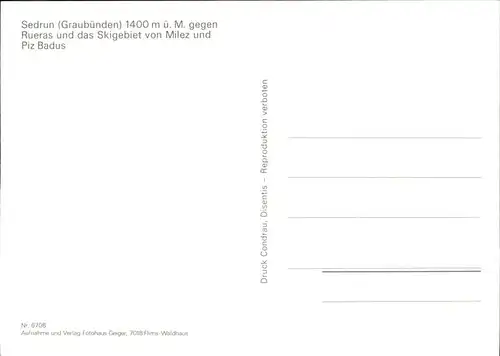 Sedrun Rueras Milez Piz Badus Kat. Sedrun