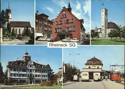 Rheineck SG Rathaus Loewenhof Bahnhof Kat. Rheineck